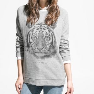 MANGO Grey lion sweater